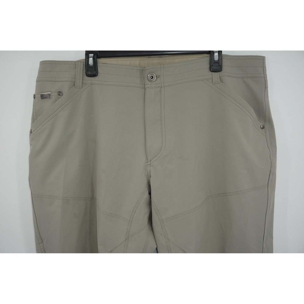 KÜHL Pants Beige Lightweight Performance Hiking Travel Zip Pocket Men's 42x30
